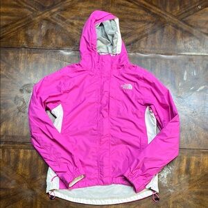 The North Face Fuchsia and Gray Hooded Jacket/windbreaker